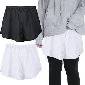2 Pcs Shirt Extender for Women Adjustable Layering Fake Top Lower Sweep Shirt Half Length Skirt