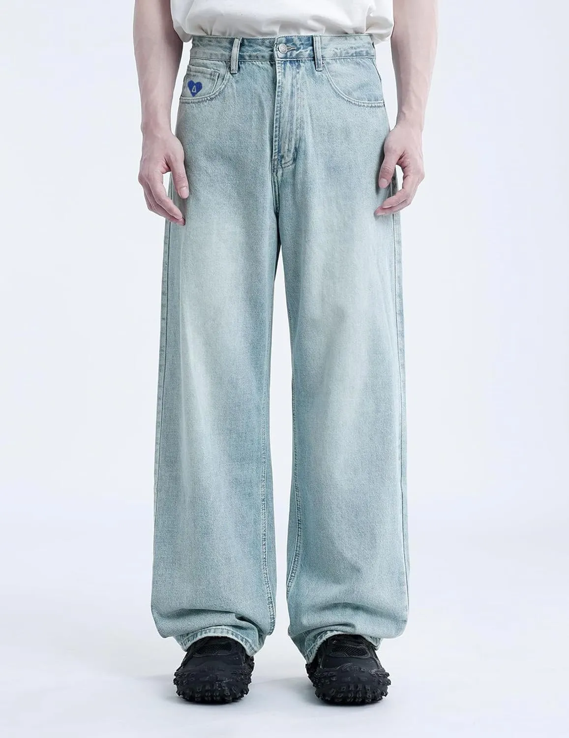Aelfric Eden Womens Baggy Wide Leg Jeans High Waisted Casual Loose Unisex Washed Jeans Streetwear Y2K Straight Denim Pants