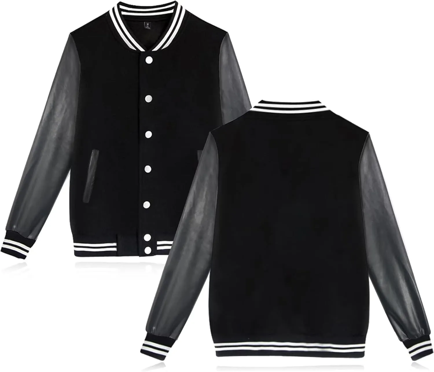 babyhealthy Women's Men's Varsity Baseball Jacket Casual Letterman Bomber Jacket Windbreaker Lightweight Jacket Coat