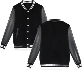 babyhealthy Women's Men's Varsity Baseball Jacket Casual Letterman Bomber Jacket Windbreaker Lightweight Jacket Coat