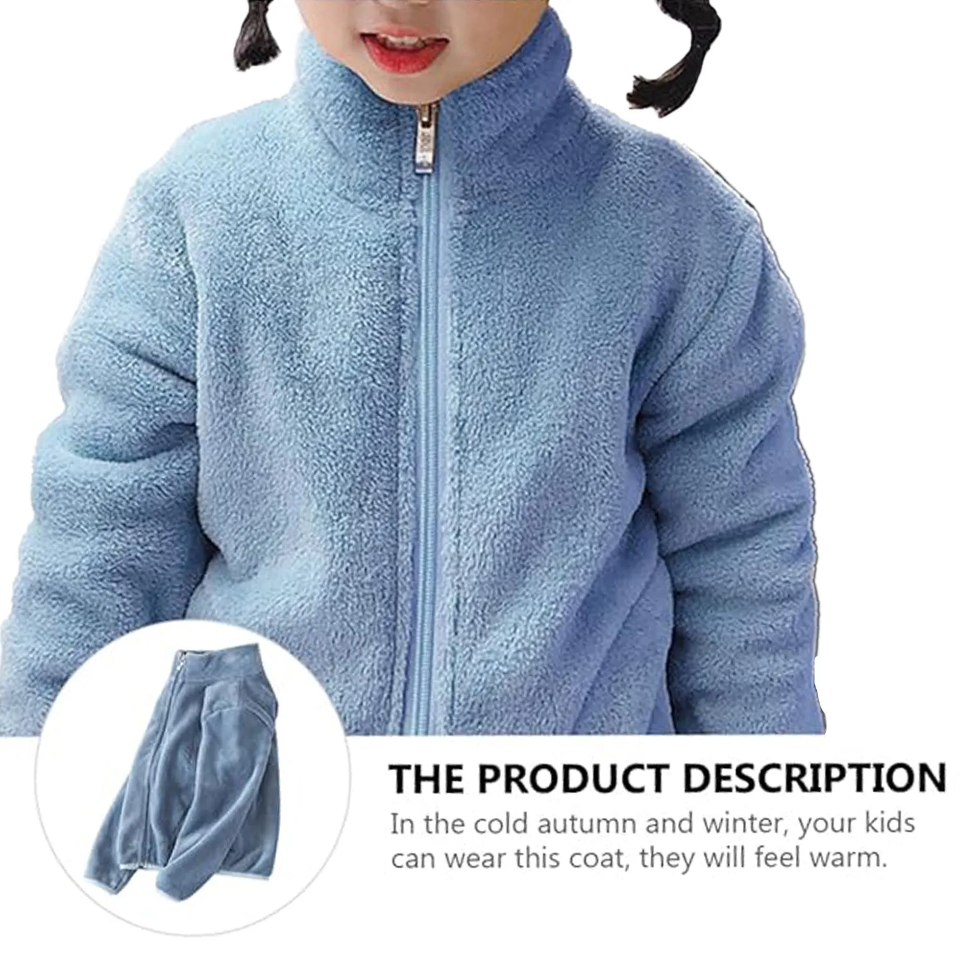 Babymoon Winter Baby Boys & Girls Sweater Kids Jacket Zipper Cardigan | Skyblue