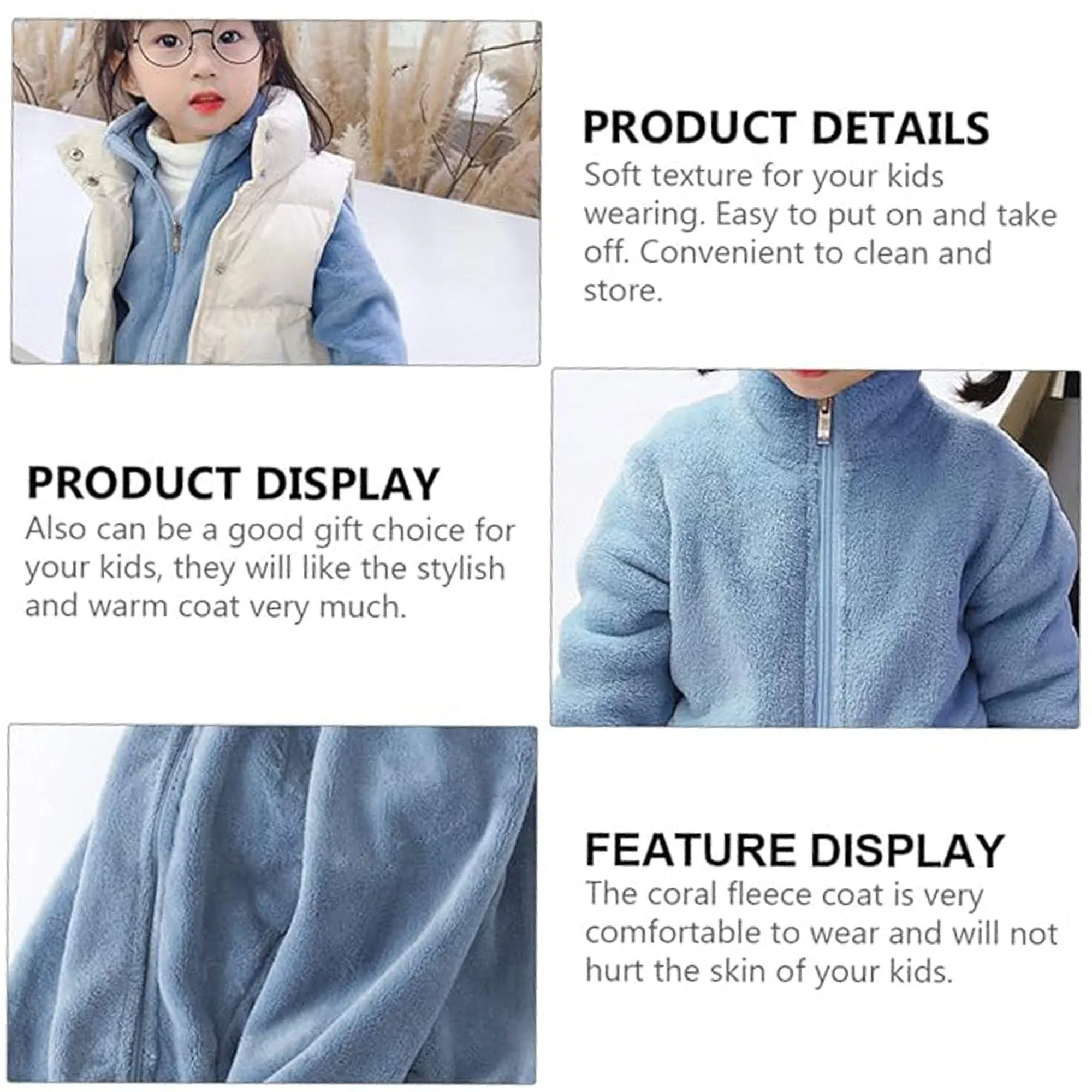 Babymoon Winter Baby Boys & Girls Sweater Kids Jacket Zipper Cardigan | Skyblue