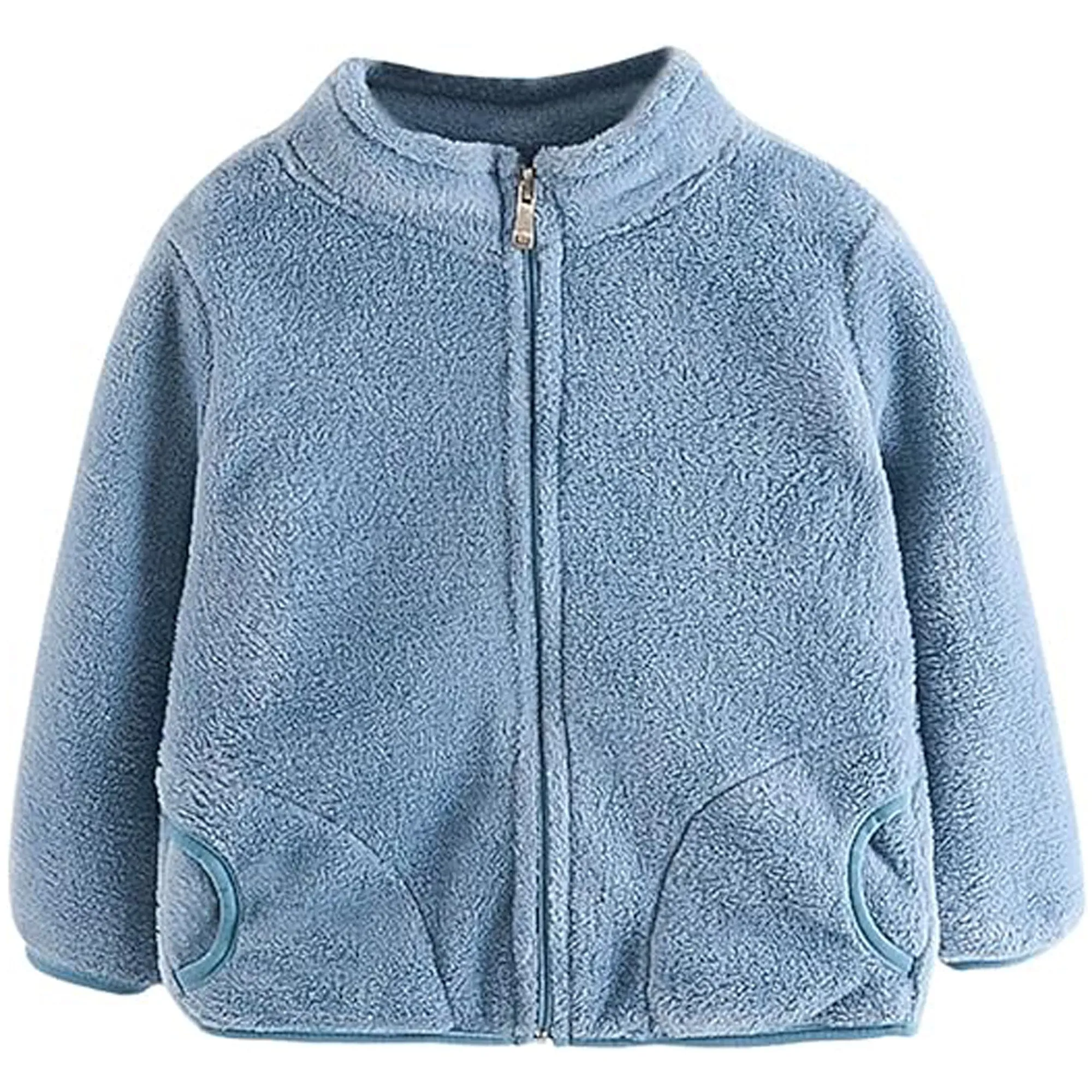 Babymoon Winter Baby Boys & Girls Sweater Kids Jacket Zipper Cardigan | Skyblue