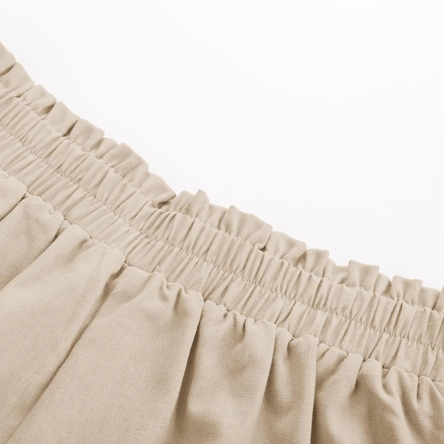 Belle Poque Linen Shorts for Women 2025 Summer Trendy Shorts Elastic High Waisted Dressy Casual Shorts with Pockets