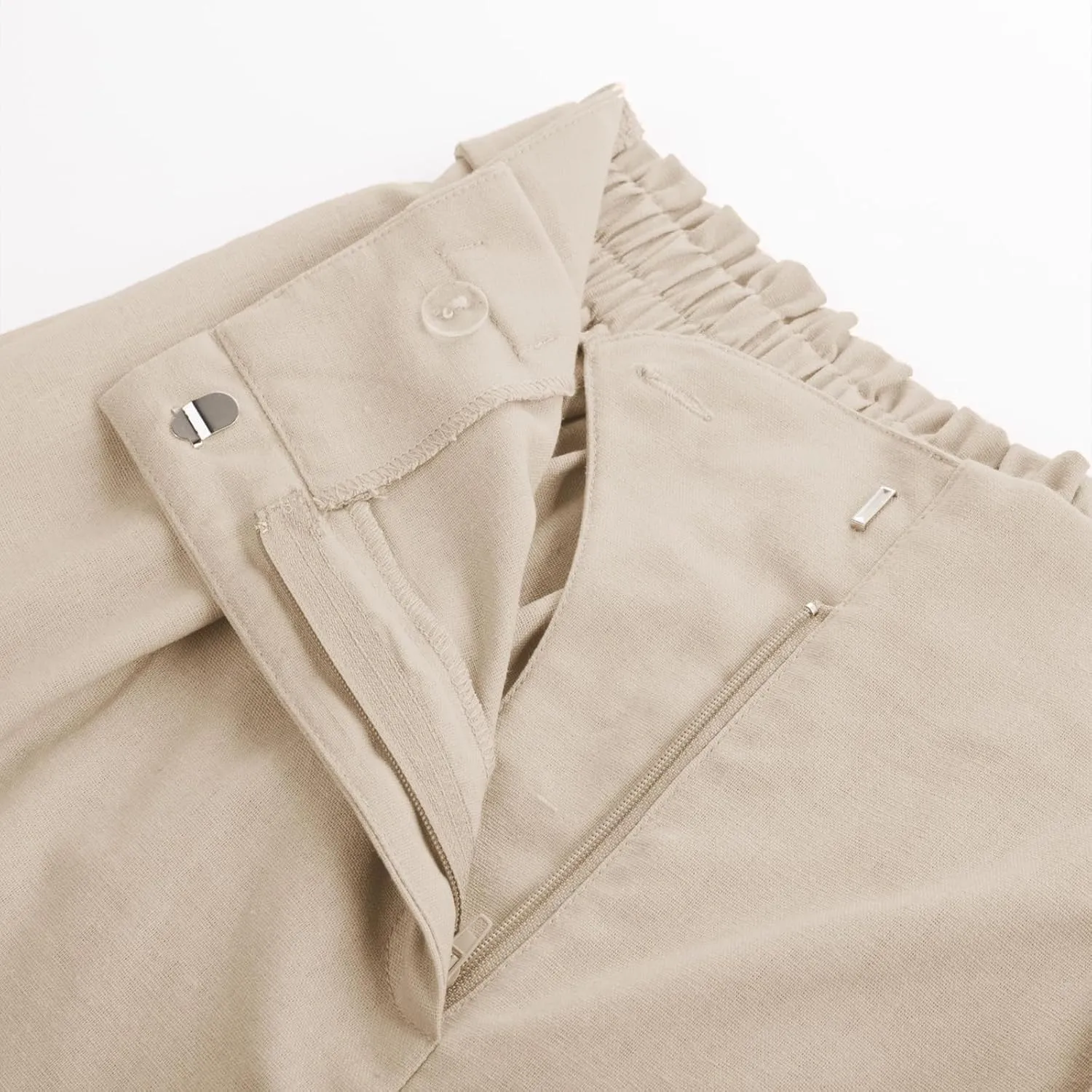 Belle Poque Linen Shorts for Women 2025 Summer Trendy Shorts Elastic High Waisted Dressy Casual Shorts with Pockets