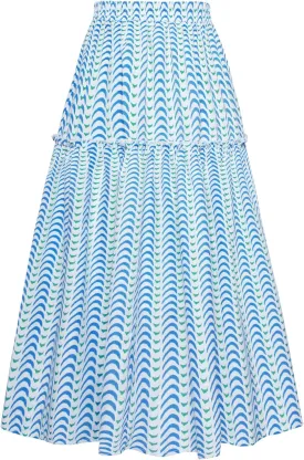 Belle Poque Women Floral Skirt High Waisted Midi Skirt Flowy Skirt with Pockets