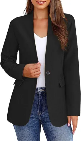 Blazers for Women Business Casual Long Sleeve Button Down Blazer Jacket Lapel Business Suit Jacket Summer Blazers