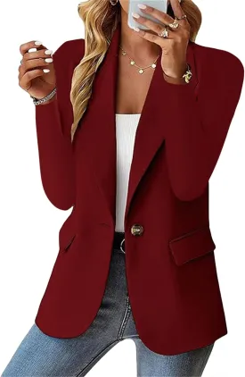 Blazers for Women Business Casual Suit Jackets Work Office Dress Blazer Trendy Elegant Lapel Long Sleeve Jacket