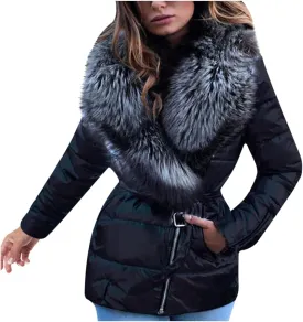 ChicCrate Sherpa Fleece Lined Jacket Women Hood Puffer Jacket Raw Hem Puffy Bubble Cotton Padded Thick Warm Coat
