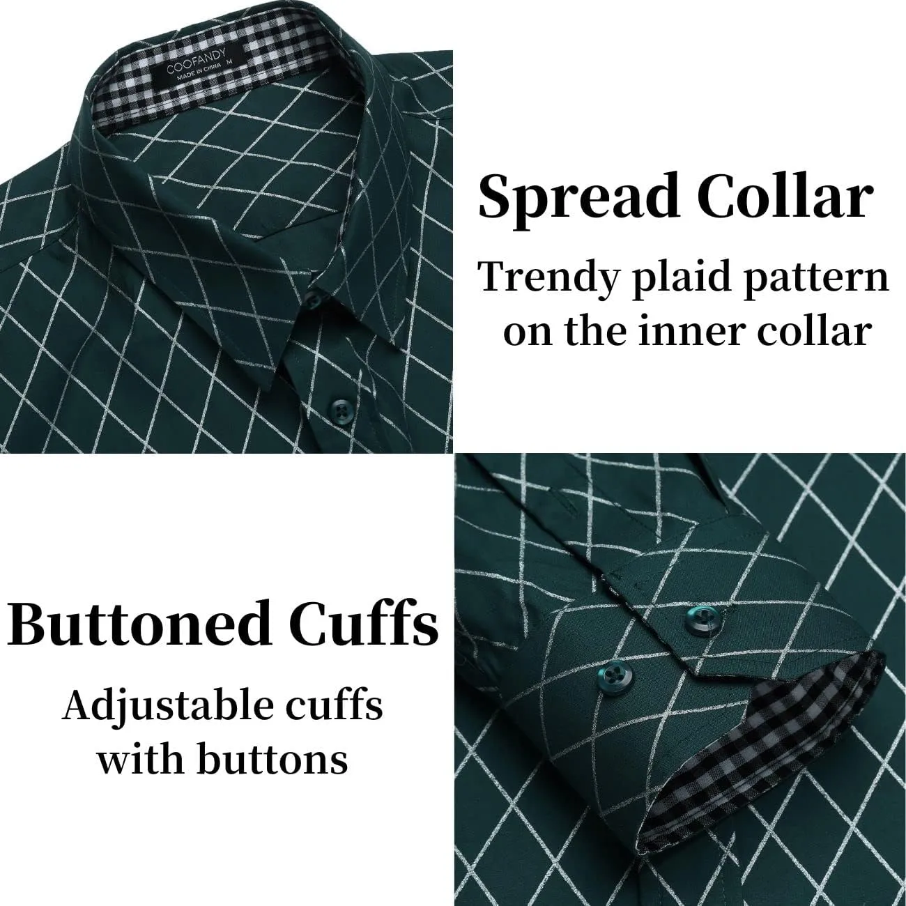 COOFANDY Men's Business Dress Shirt Long Sleeve Slim Fit Casual Button Down Shirt