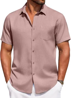 COOFANDY Men's Summer Beach Vacation Shirt Casual Button Down Short Sleeve Shirt Hawaiian Tropical Resort Wear