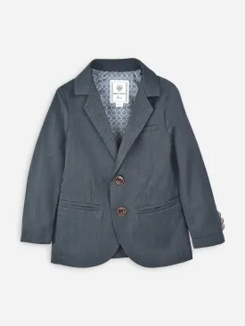 Dark Grey Herringbone Kids Blazer