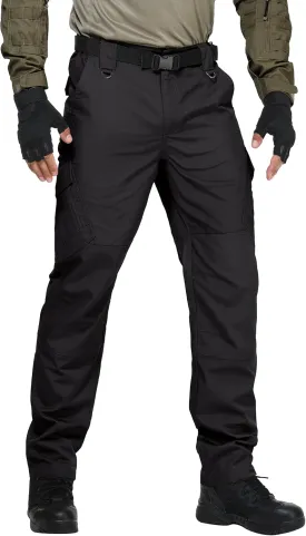 FIRST WAY Men's Ripstop Tactical Pants, Water Resistant Cargo Pants, Outdoor Lightweight EDC Hiking Work Pants