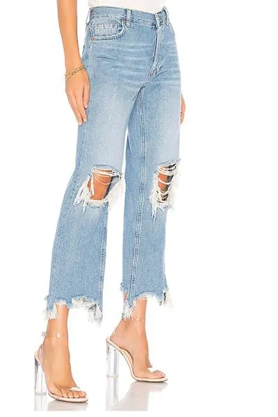FREE PEOPLE: MAGGIE DISTRESSED STRAIGHT LEG JEAN