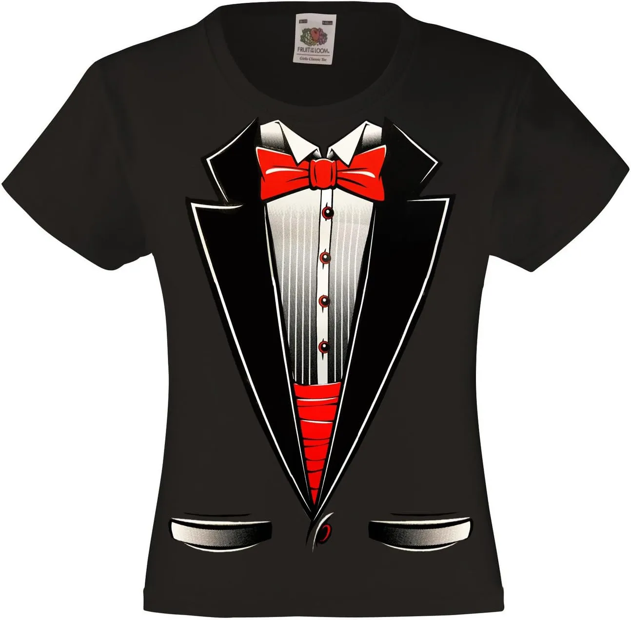 fresh tees Brand- Kids Tuxedo with Bow Tie T-Shirt Funny Shirts