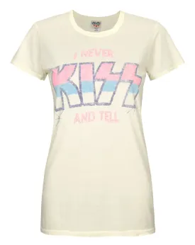 Junk Food Kiss I Never Kiss and Tell Women's T-Shirt