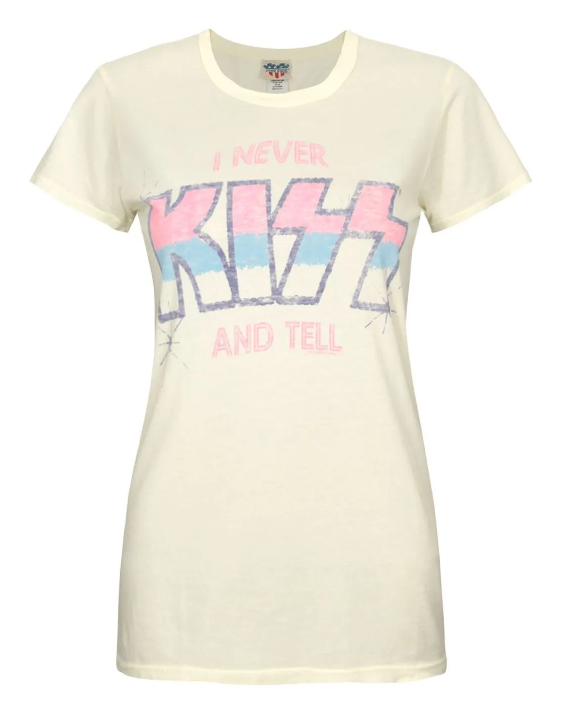 Junk Food Kiss I Never Kiss and Tell Women's T-Shirt