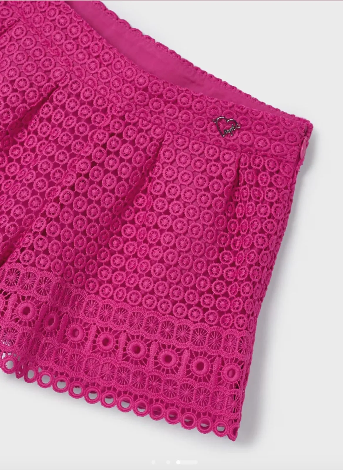 Mayoral Girls Fuchsia Guipure Shorts