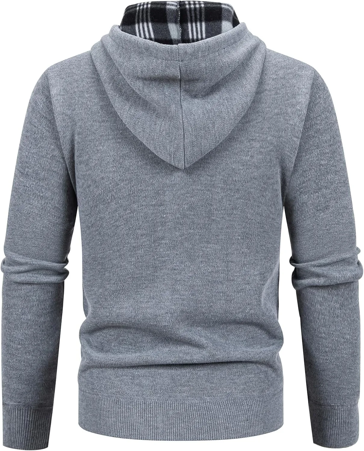Men's Fleece Full-Zip Hoodie Cardigan Sweater Knit Hooded Casual Regular Fit Sweatshirt with Pocket