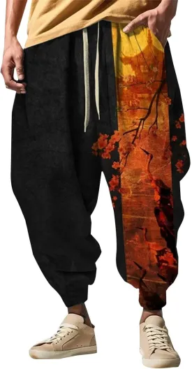 Mens Hip Hop Harem Pants Fashion Street Feel Casual Sweatpants Workout Athletic Running Pants Mens Yoga Pants