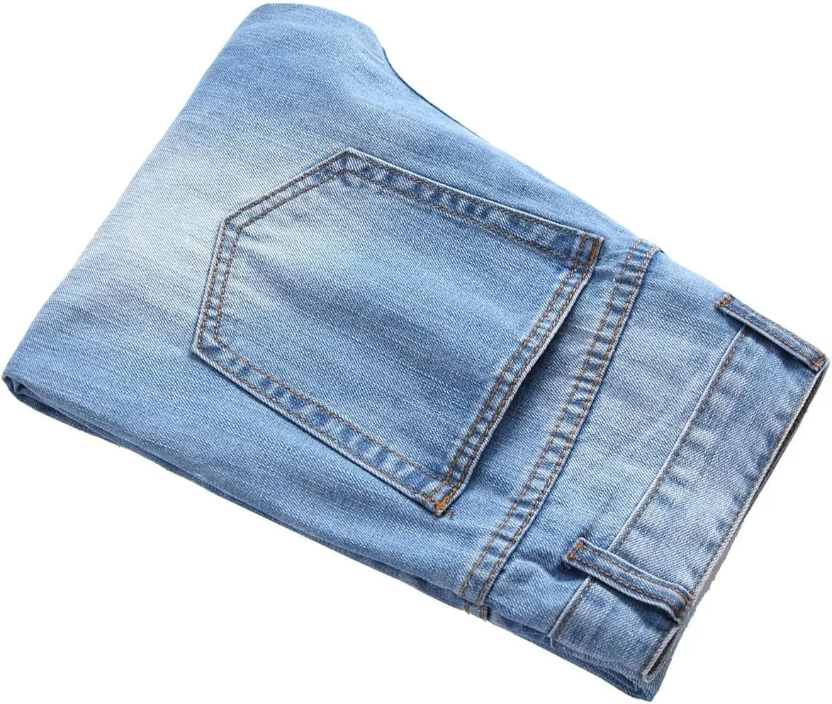 Men's Jeans Slim Fit Stretch Skinny Ripped Jeans for Men Stacked Distressed Straight Pants