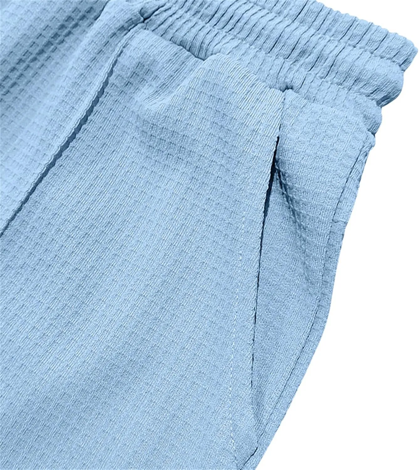 Mens Lightweight Loose Fit Elastic Waist Drawstring Wide Leg Summer Beach Yoga Pajama Lounge Sleep Trouser Pants