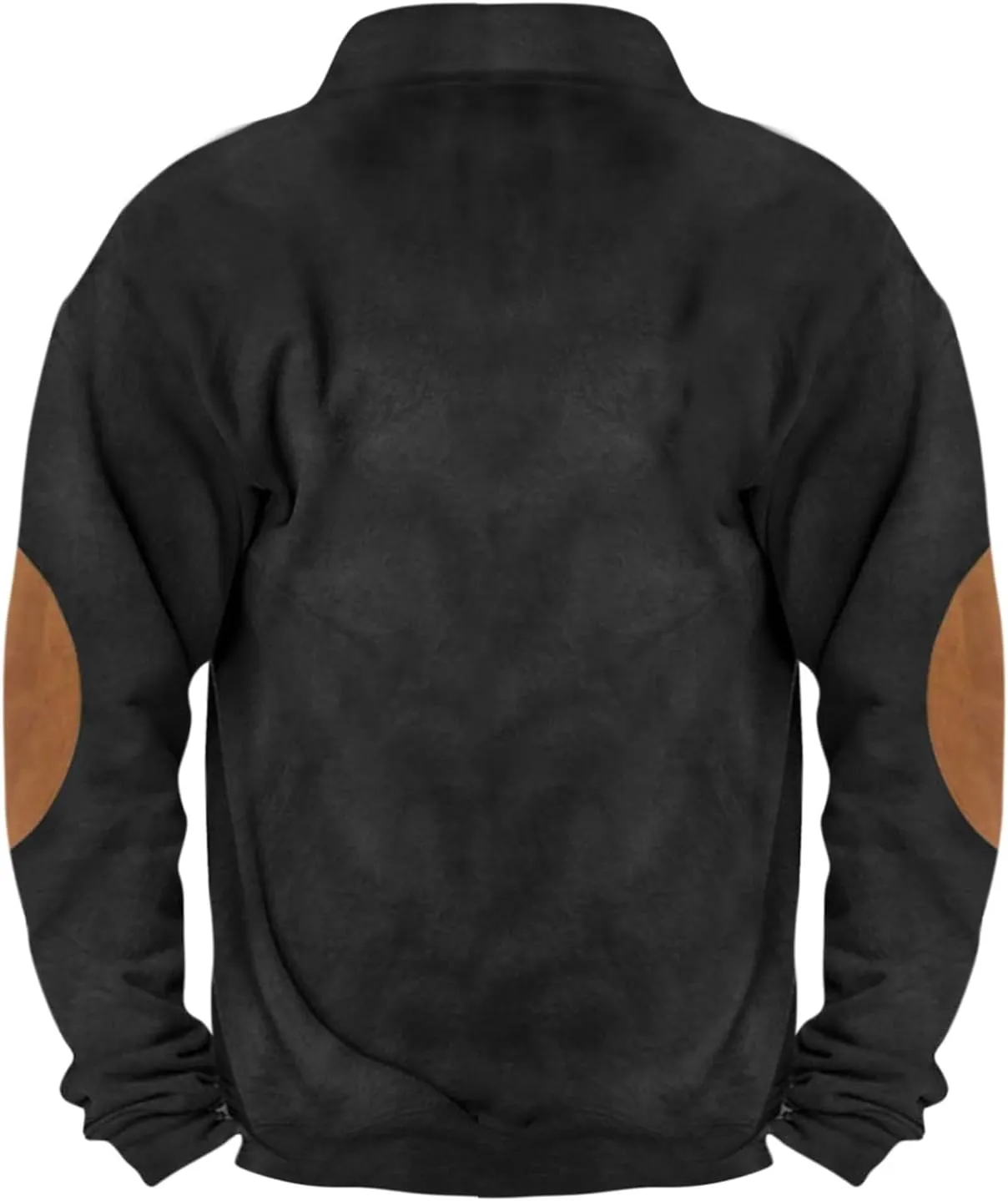 Mens Long Sleeve Sweatshirts Corduroy Elbow Patches Shirt Lapel Collar Pullover Fall Western Tops
