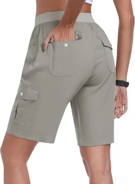 MoFiz Women's Hiking Shorts Athletic Outdoor Cargo Shorts for Women Quick Dry Running Summer Shorts with Pockets