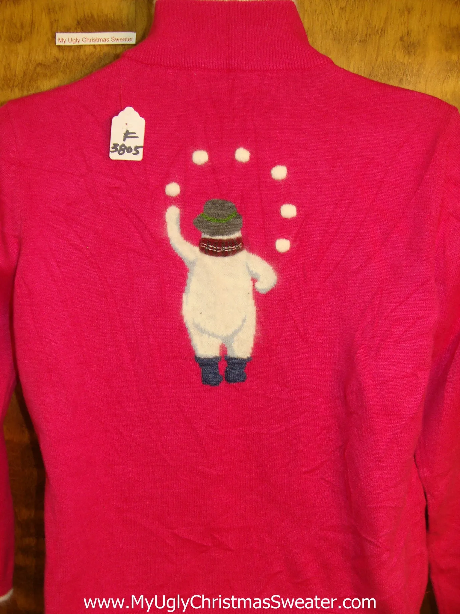 Naked Juggling Snowman 2sided Ugliest Christmas Sweater Pullover