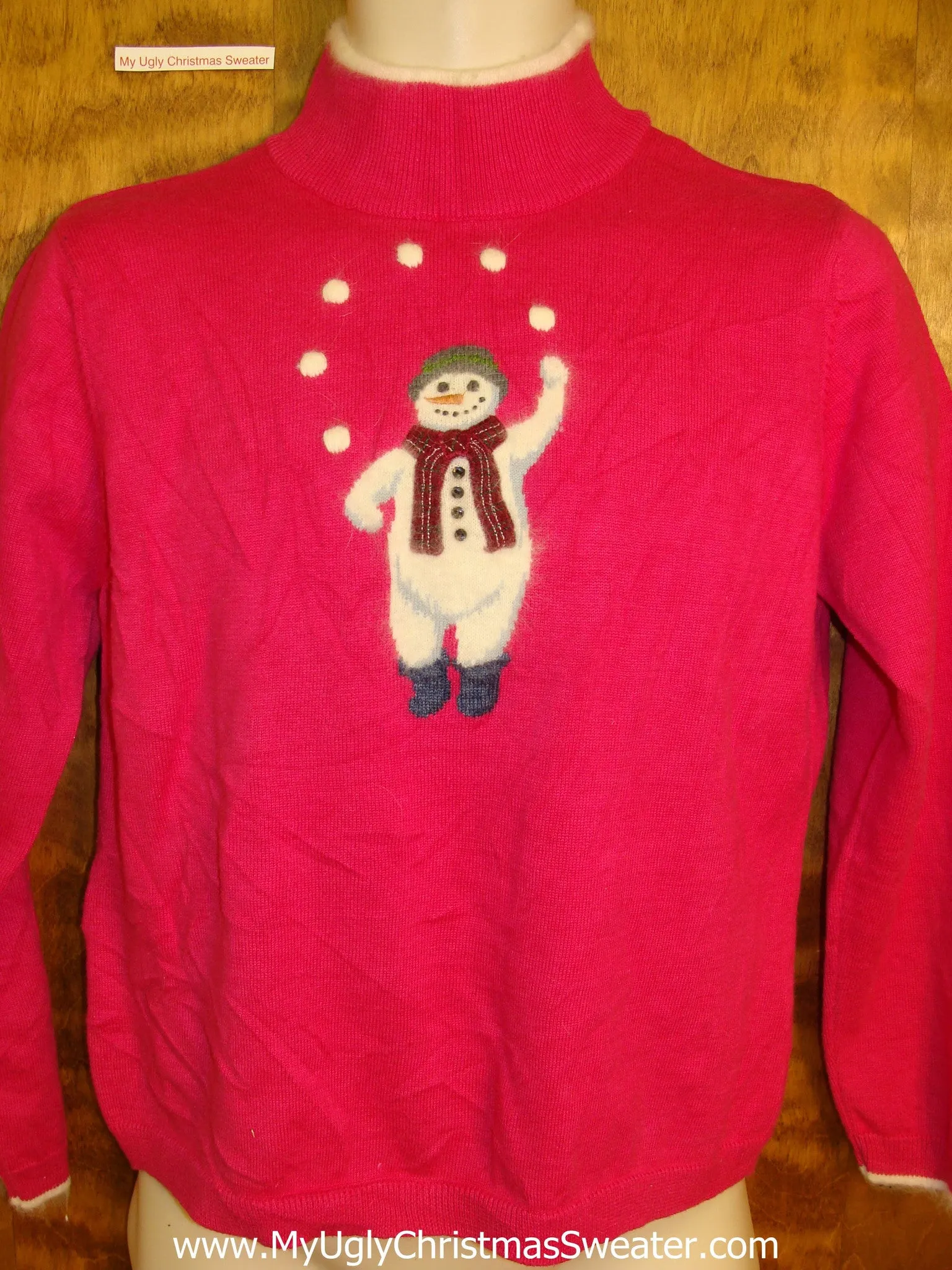 Naked Juggling Snowman 2sided Ugliest Christmas Sweater Pullover