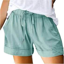Shorts for Women 2024 Drawstring High Waisted Summer Bermuda Shorts Soft Trendy Lounge Shorts Beach Vacation Shorts