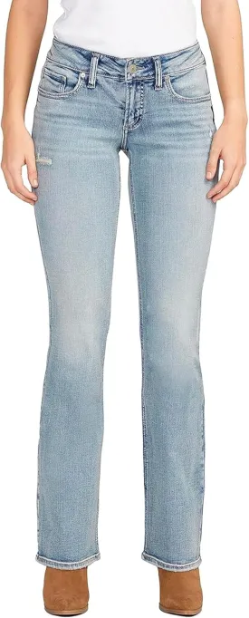 Silver Jeans Co. Women's Britt Low Rise Curvy Fit Slim Bootcut Jeans