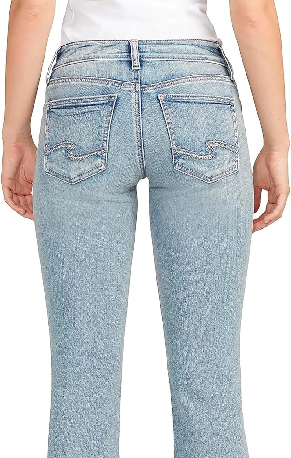 Silver Jeans Co. Women's Britt Low Rise Curvy Fit Slim Bootcut Jeans
