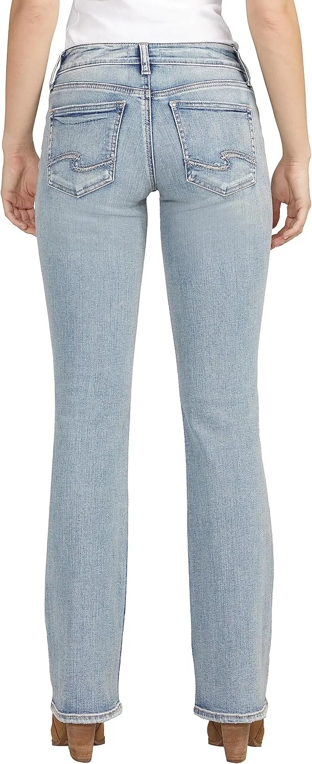 Silver Jeans Co. Women's Britt Low Rise Curvy Fit Slim Bootcut Jeans