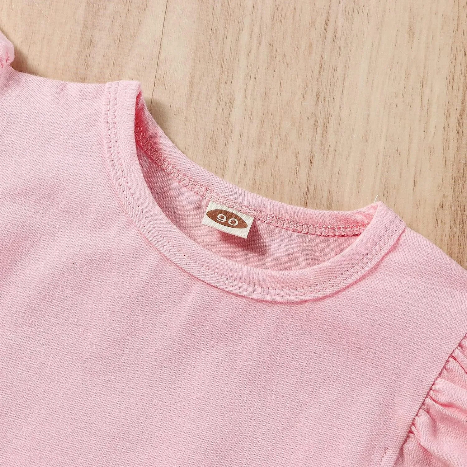 Toddler Baby Girl Skirt Outfit Solid Color Ruffle Long Sleeve Tee Tops Kids Girl Blouse