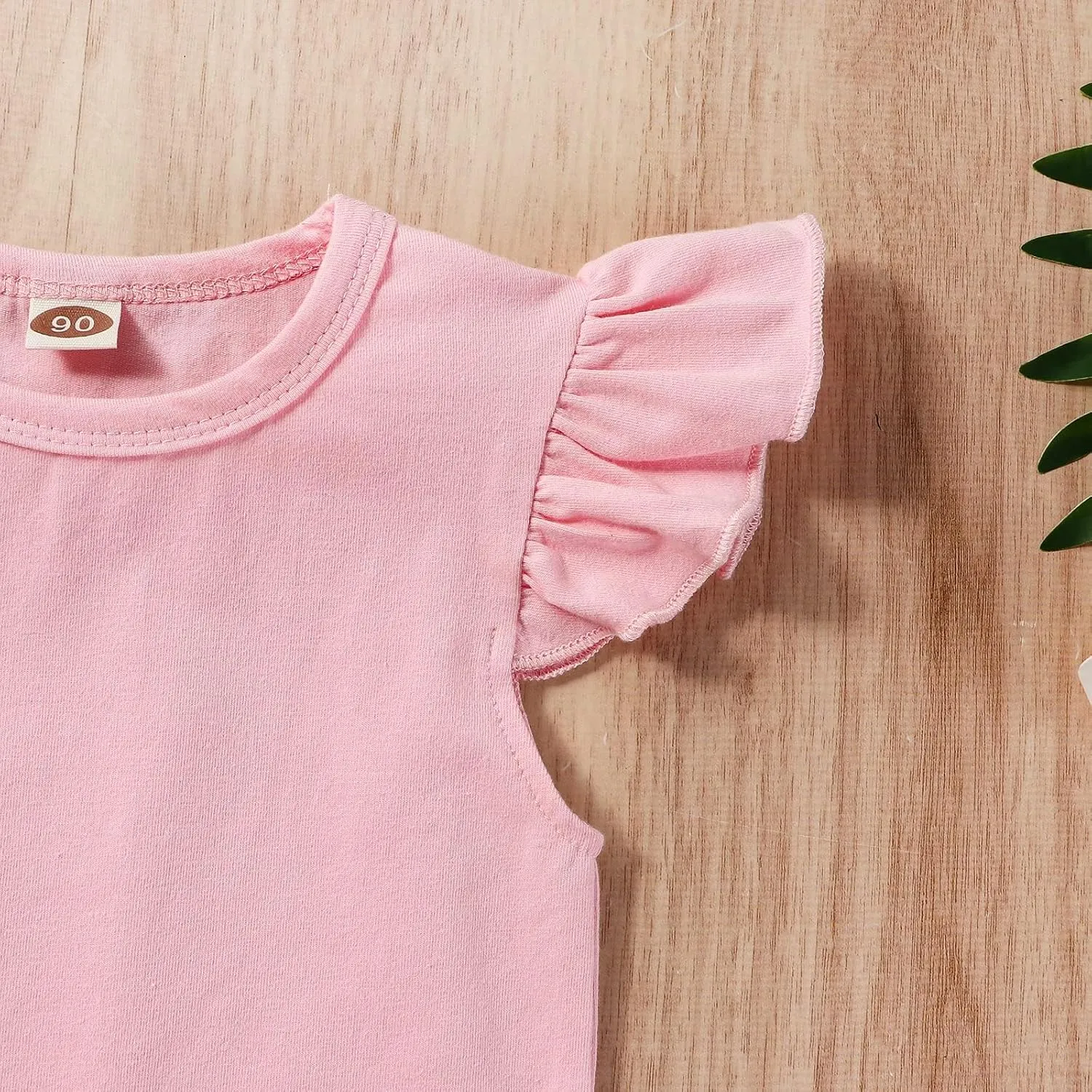 Toddler Baby Girl Skirt Outfit Solid Color Ruffle Long Sleeve Tee Tops Kids Girl Blouse