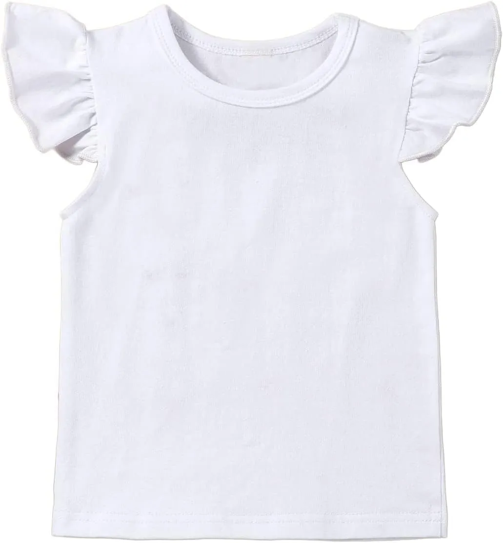 Toddler Baby Girl Skirt Outfit Solid Color Ruffle Long Sleeve Tee Tops Kids Girl Blouse