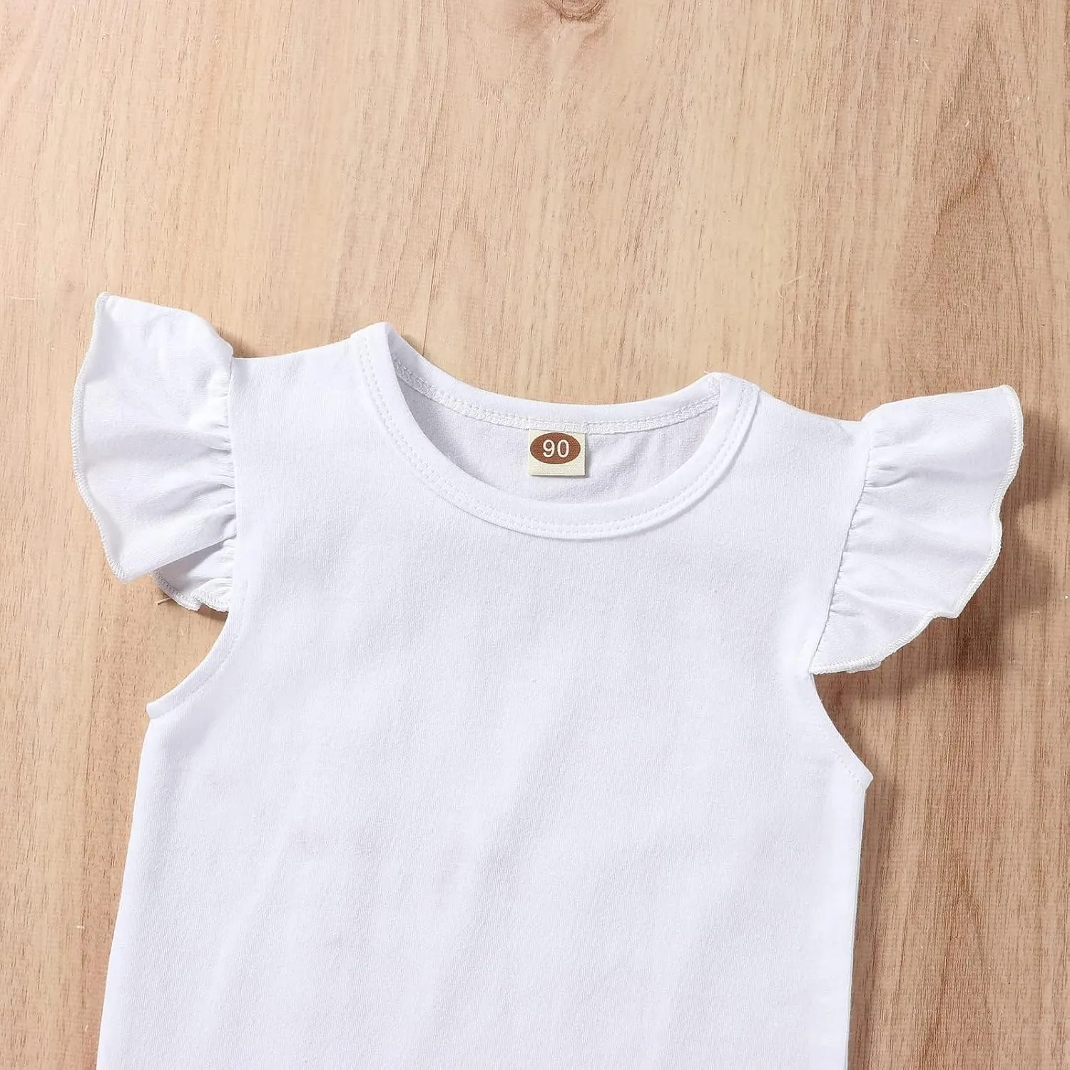Toddler Baby Girl Skirt Outfit Solid Color Ruffle Long Sleeve Tee Tops Kids Girl Blouse
