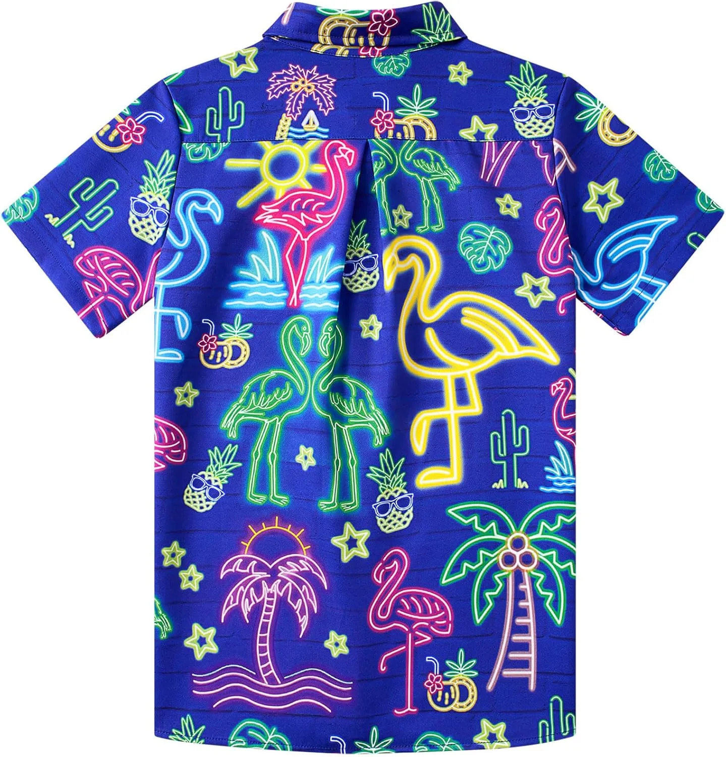 uideazone Boys Hawaiian Shirts Novelty Printed Funky Short Sleeve Button Down Shirt Kids Aloha Luau Shirt 7-14T