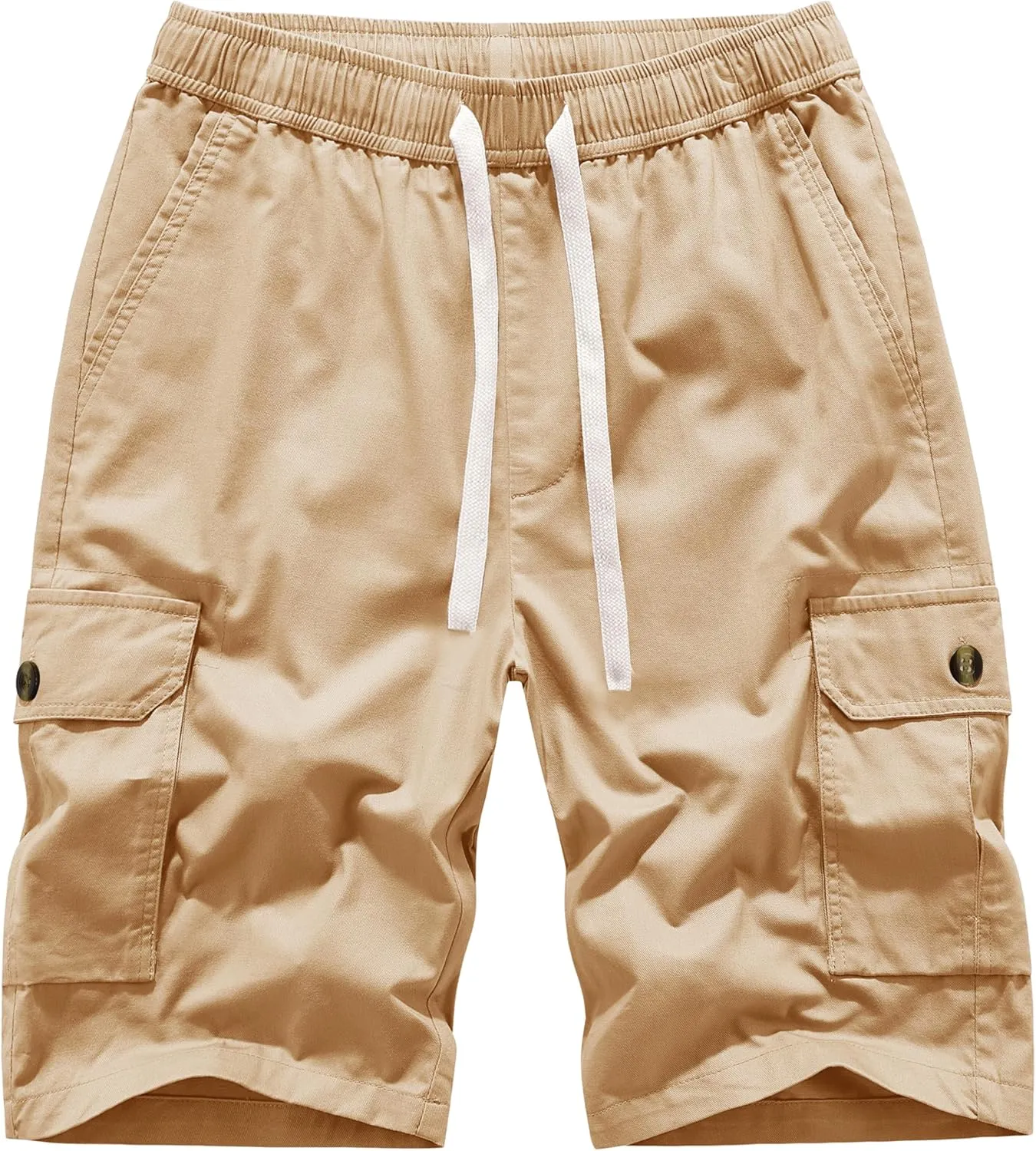 VtuAOL Women's Cargo Shorts Elastic Waist Comfy Cotton Loose Fit Shorts