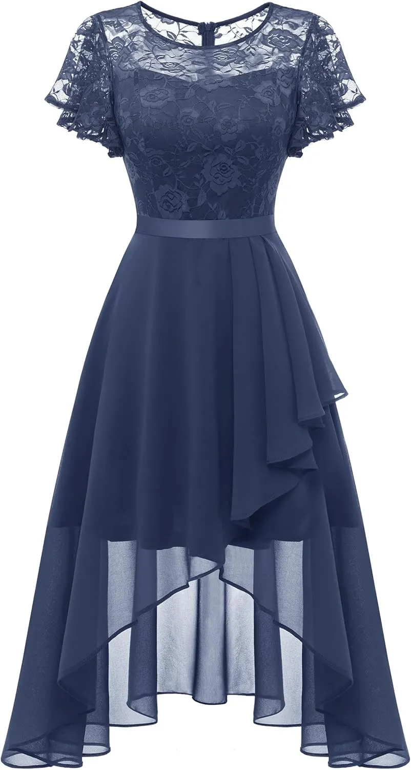 Wedtrend Women's Formal Dress Ruffle Cocktail Party Dress Flutter Sleeve Fall Wedding Guest Dress