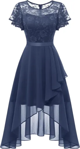 Wedtrend Women's Formal Dress Ruffle Cocktail Party Dress Flutter Sleeve Fall Wedding Guest Dress
