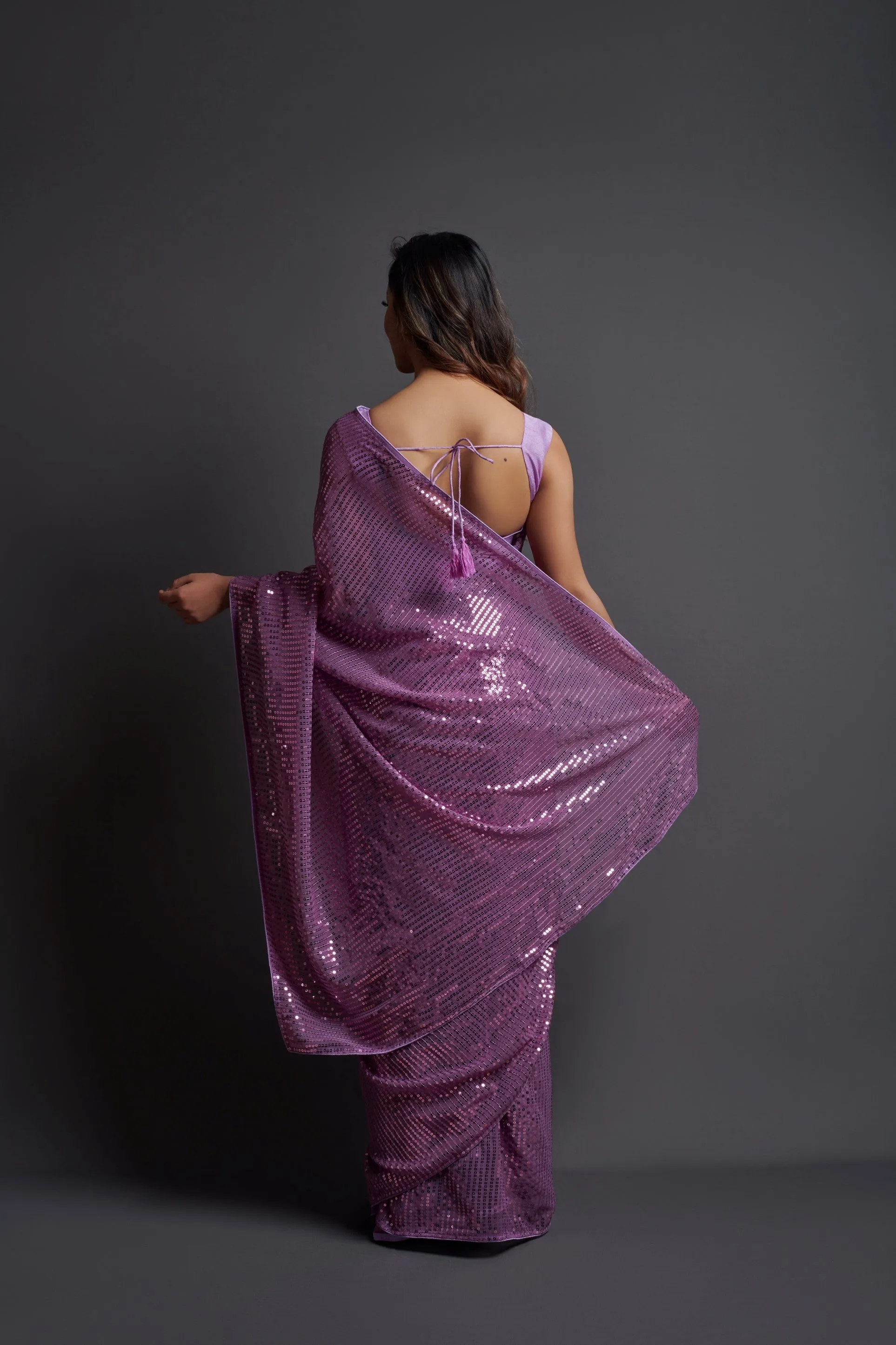 Women Party Wear Designer Wine Colour Heavy Georgette Fabric Sequence Embroidery Worked Saree Collection