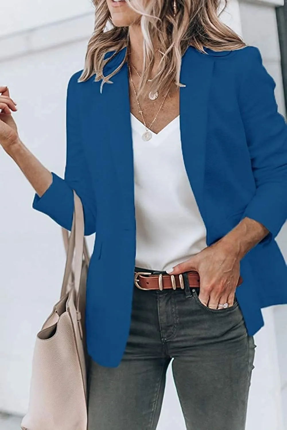 Womens Casual Blazers Open Front Lightweight Long Sleeve Lapel Work Office Jackets Blazer Business Suits Jacket