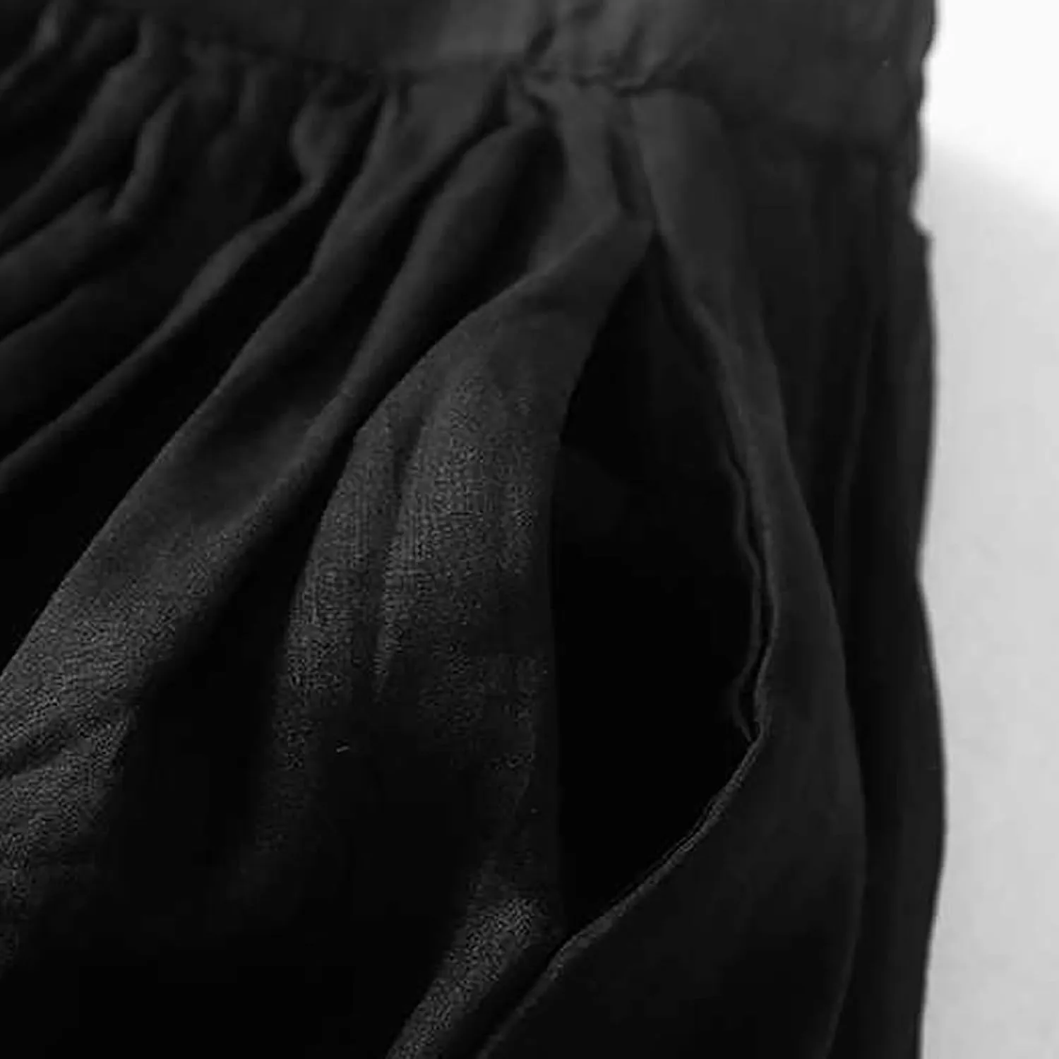 Women's Cotton Linen Skirts Casual Summer Tie Waist A-Line Long Flowy Skirt with Pockets Soft Lightweight Beach Skirt
